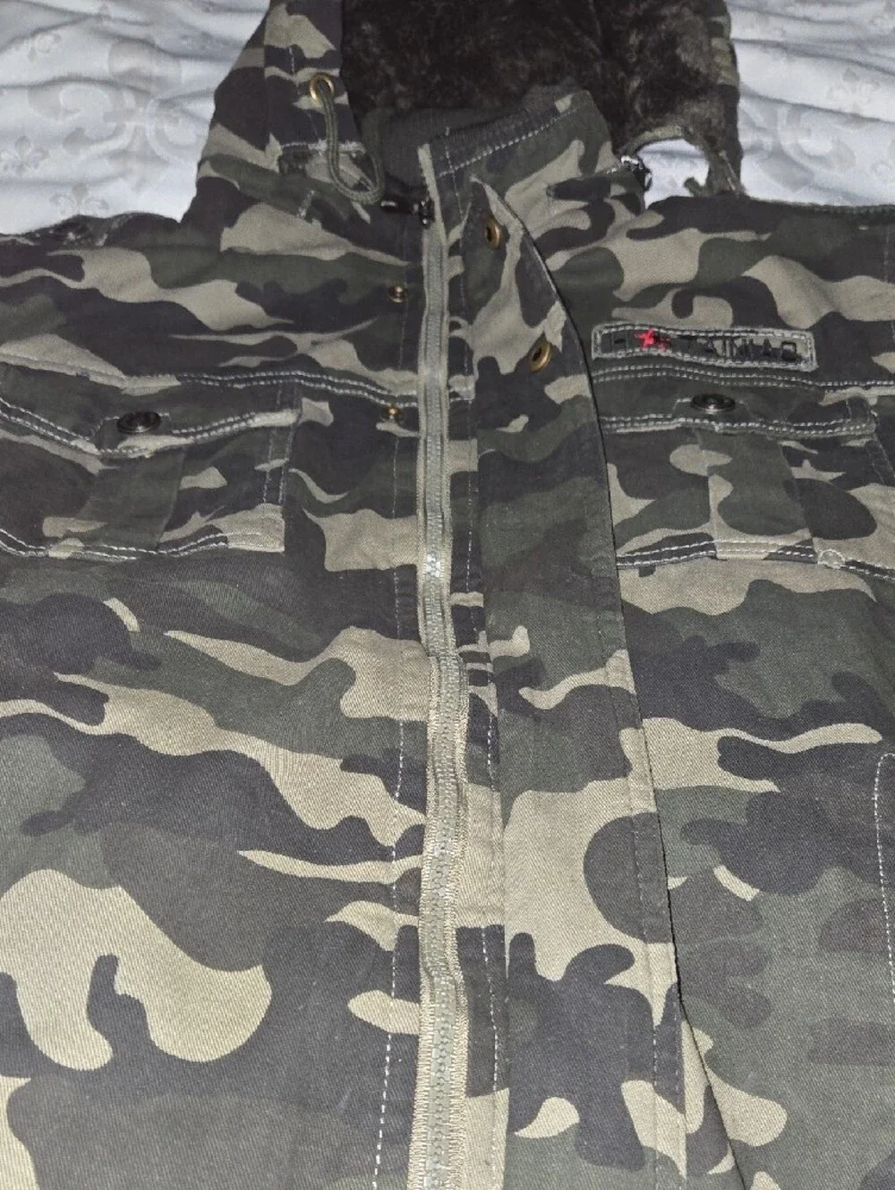 H.T. Niao Men's Camouflage Utility Jacket - Olive Camo Heavyweight